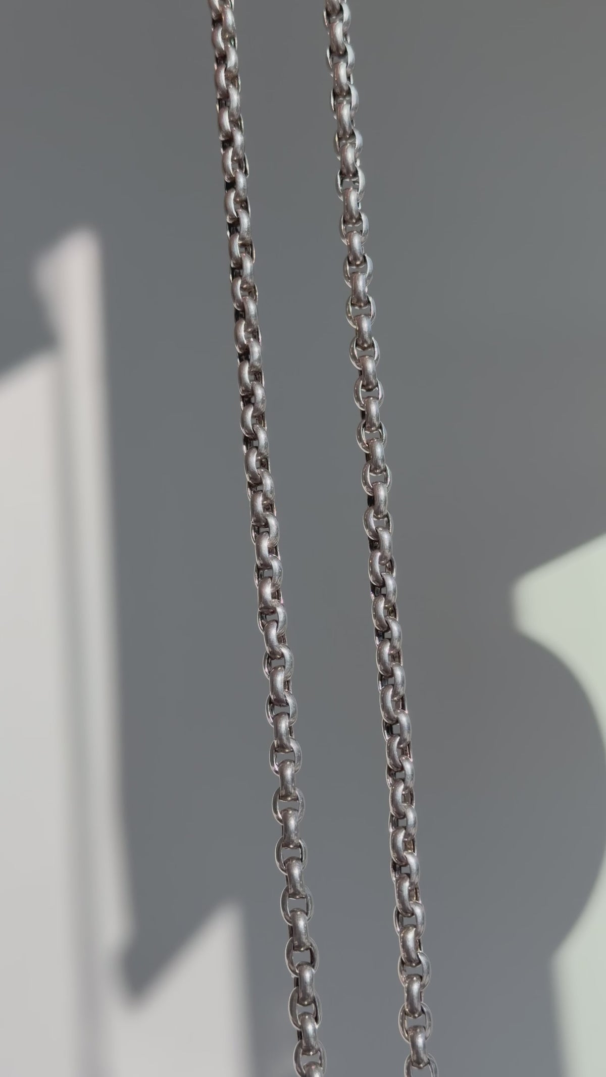 ANTIQUE STERLING SILVER GUARD CHAIN DOG CLIP | 28” 41.5gr.