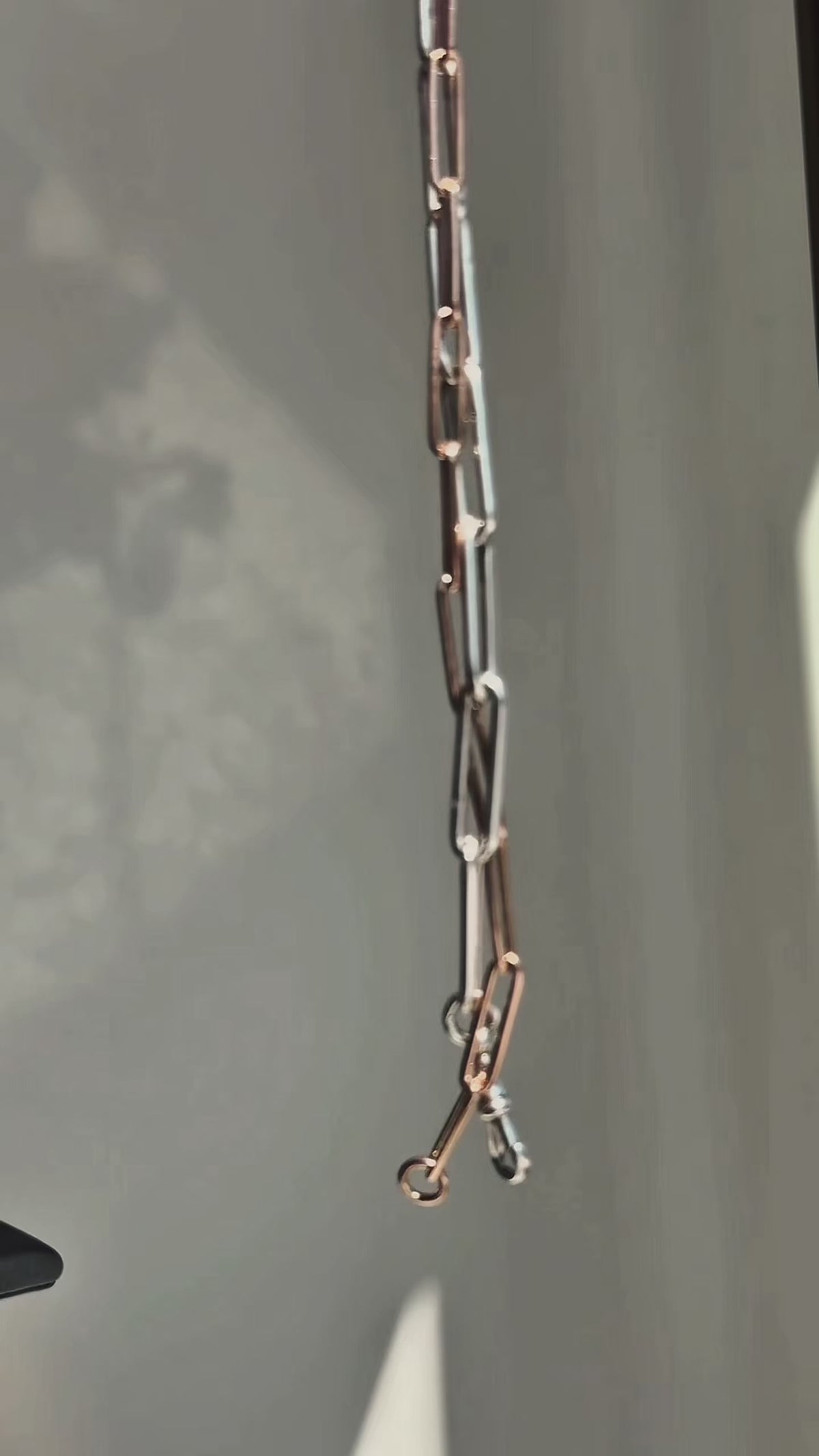 Antique 9ct Gold & Sterling Silver Convertible Paperclip Chain