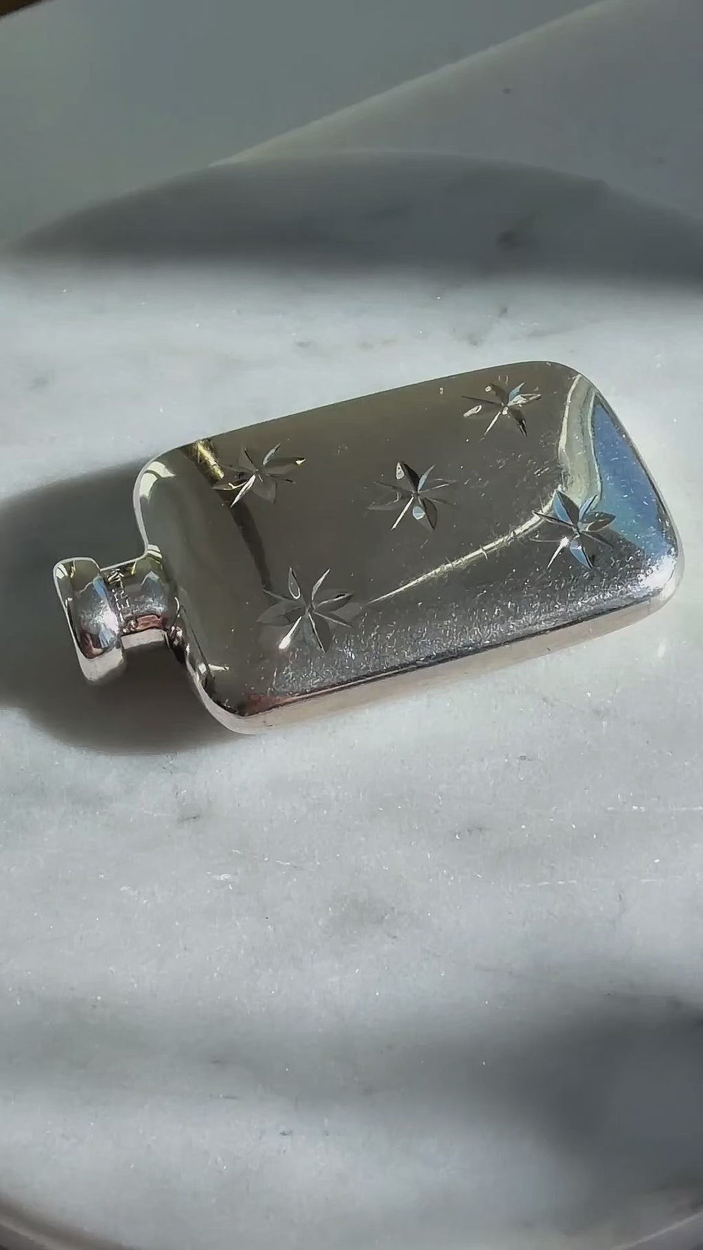 VINTAGE TIFFANY & CO. STERLING SILVER SNOWFLAKE PERFUME BOTTLE