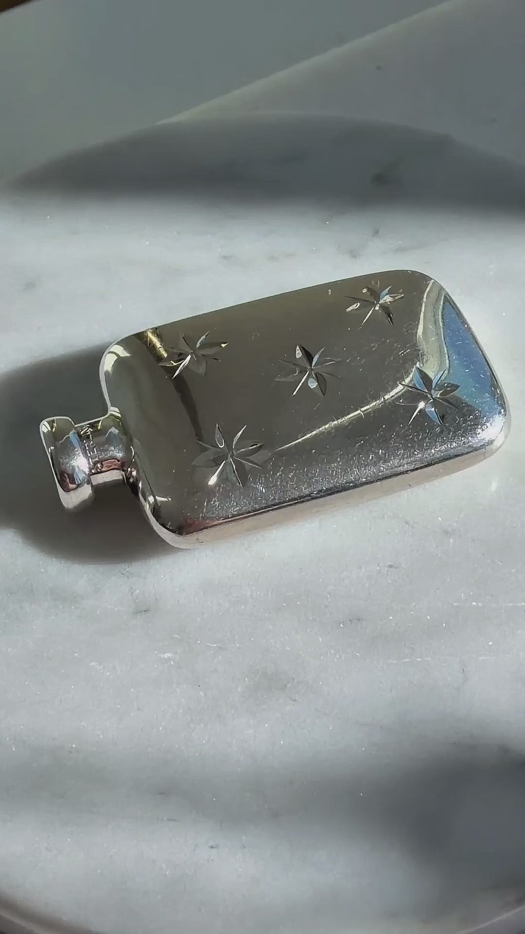 VINTAGE TIFFANY & CO. STERLING SILVER SNOWFLAKE PERFUME BOTTLE