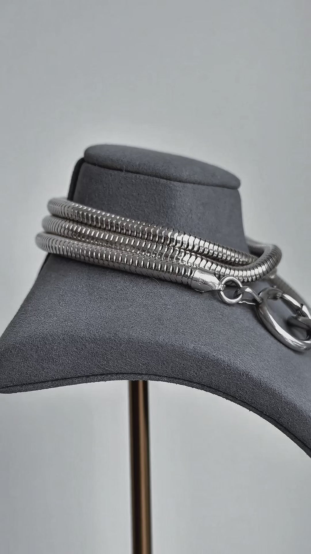 Vintage Sterling Silver Snake Chain Antique bolt