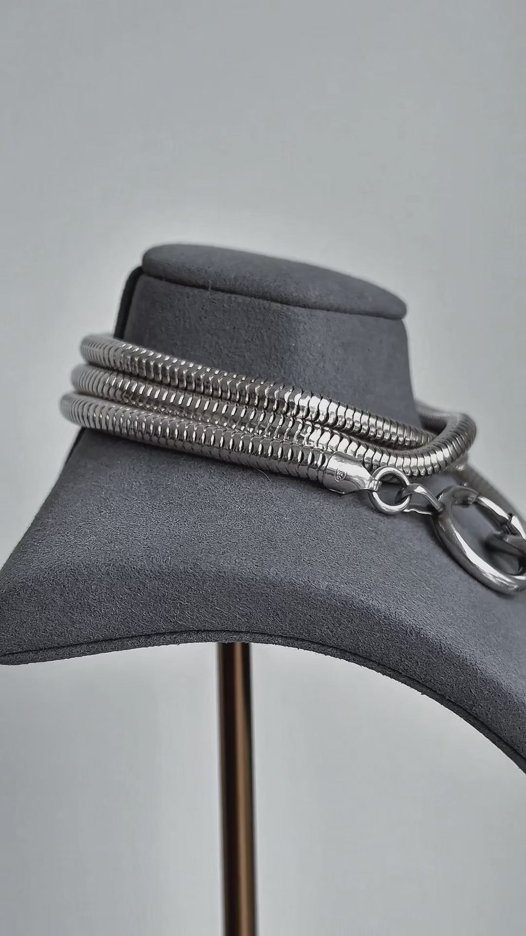 Vintage Sterling Silver Snake Chain Antique bolt