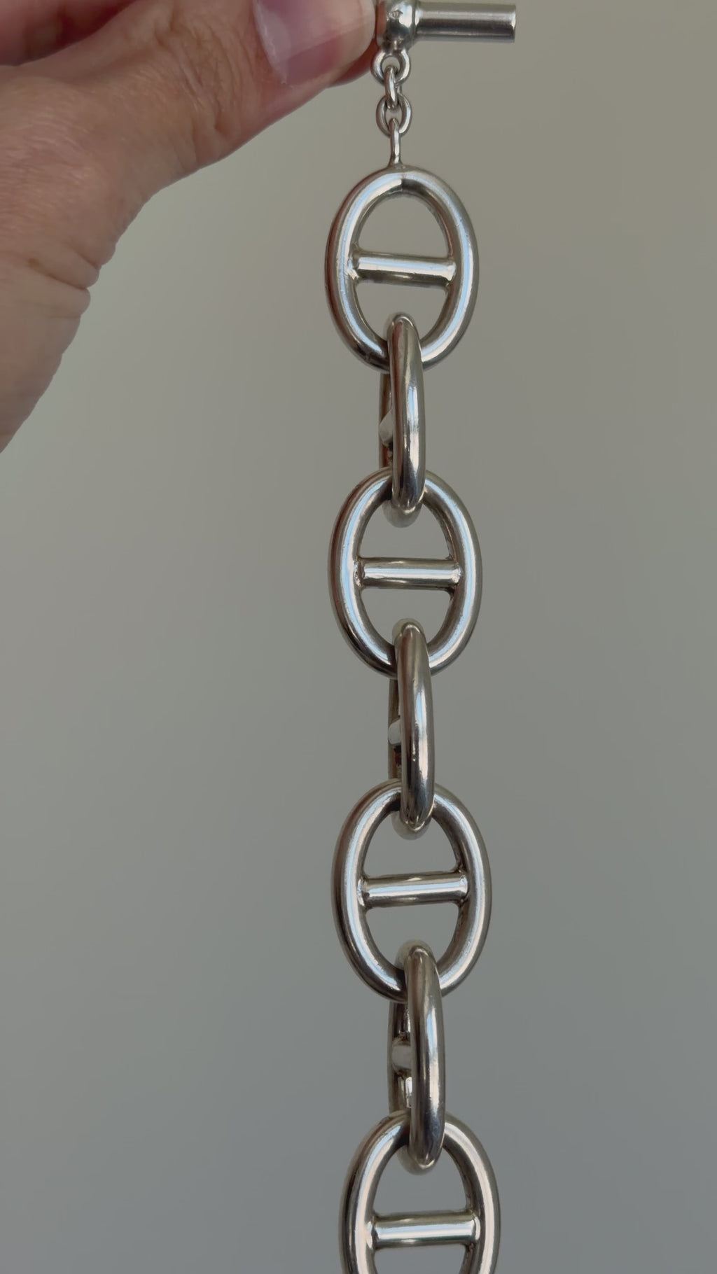 French Silver Mariner Heavy Mariner Bracelet Hallmarked