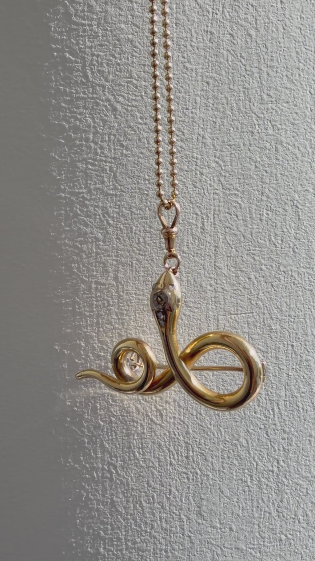 VICTORIAN 14K GOLD DIAMOND SNAKE