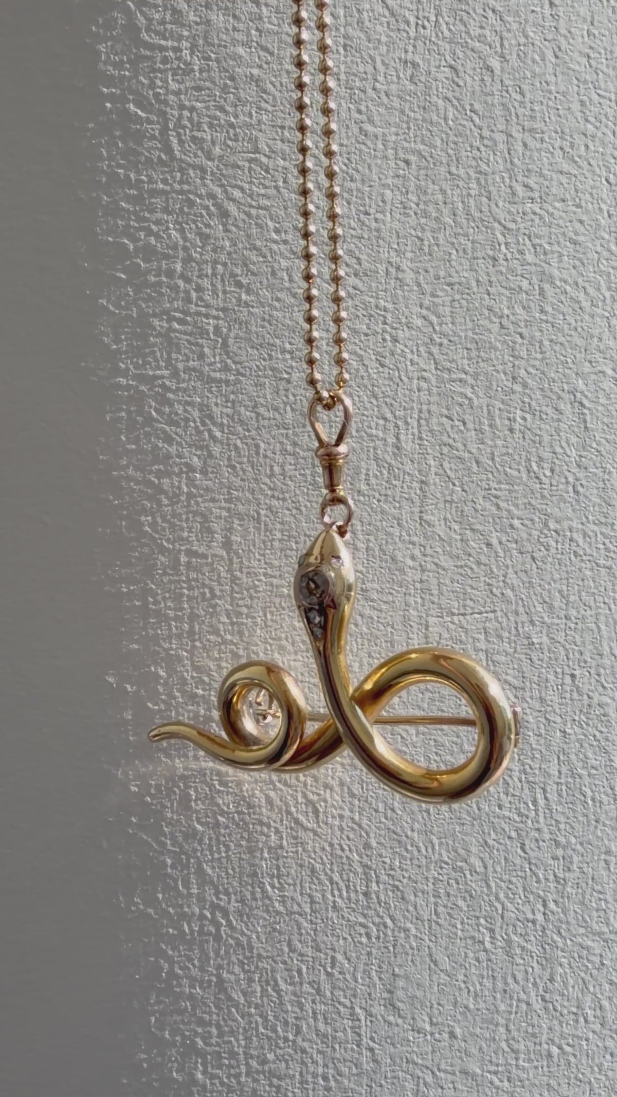 VICTORIAN 14K GOLD DIAMOND SNAKE