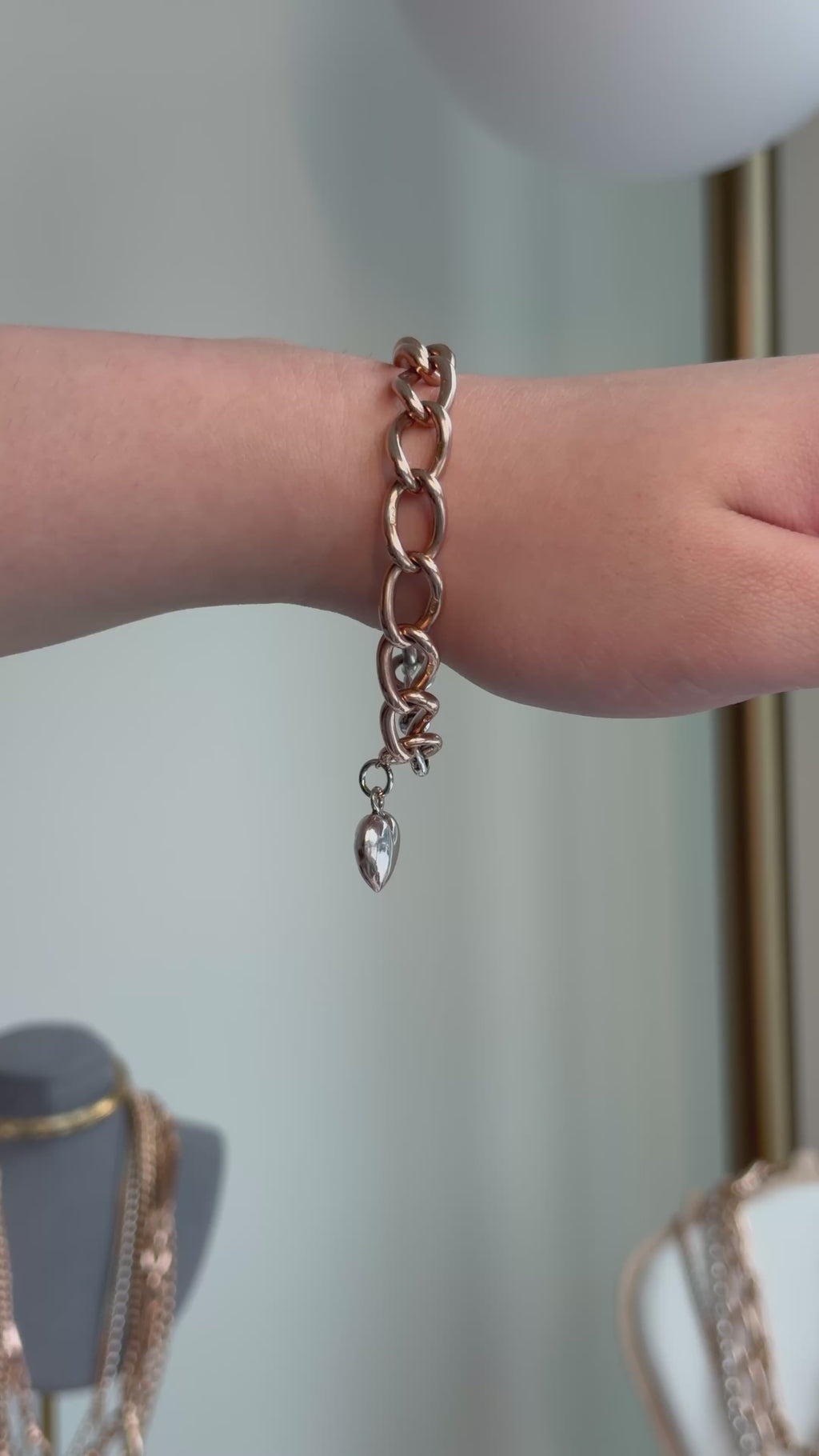 Antique 9ct Gold & Sterling Silver Mixed-Metal Bracelet